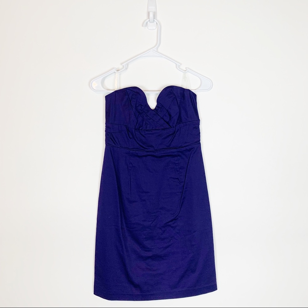 Forever 21 Chic Blue Strapless Sheath Dress Medium